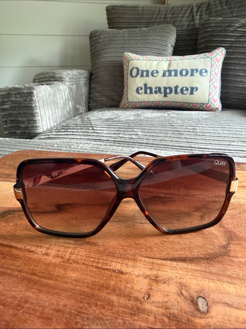 Quay Australia Tortoiseshell Brown Gradient Oversized Sunglasses